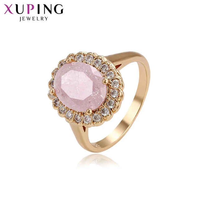 Xuping Fashion Ring With Environmental Copper Pink Ice Stone Jewelry for Women C Xuping Fashion Ring With Environmental Copper Pink Ice Stone Jewelry for Women C