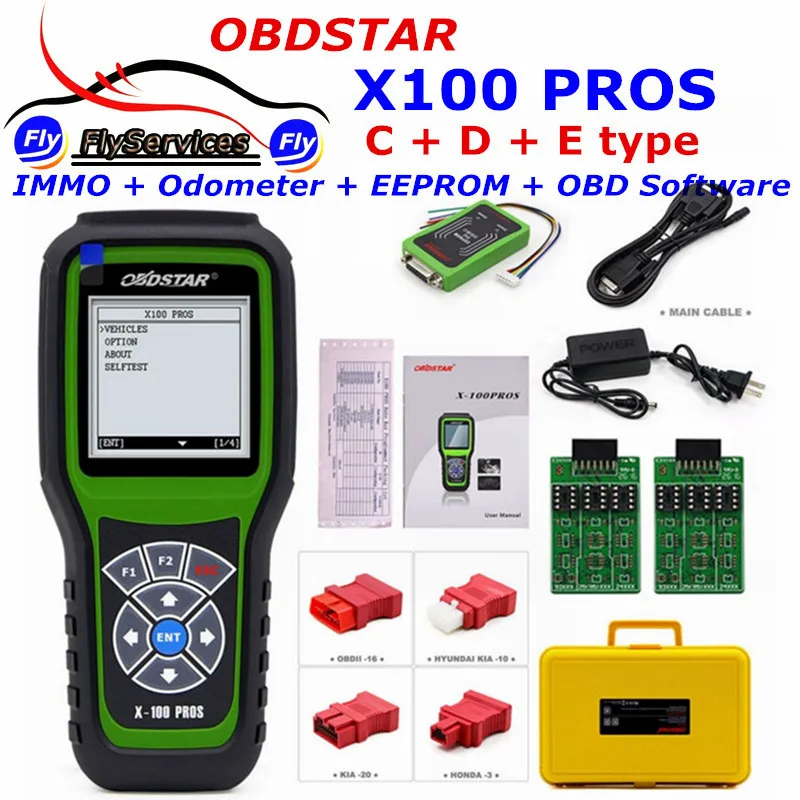 

X100 PROS Function IMMOBILISER+Odometer+EEprom Adapter OBDSTAR C+D+E Model X-100 Auto Key Programmer X 100 Pro Update Online