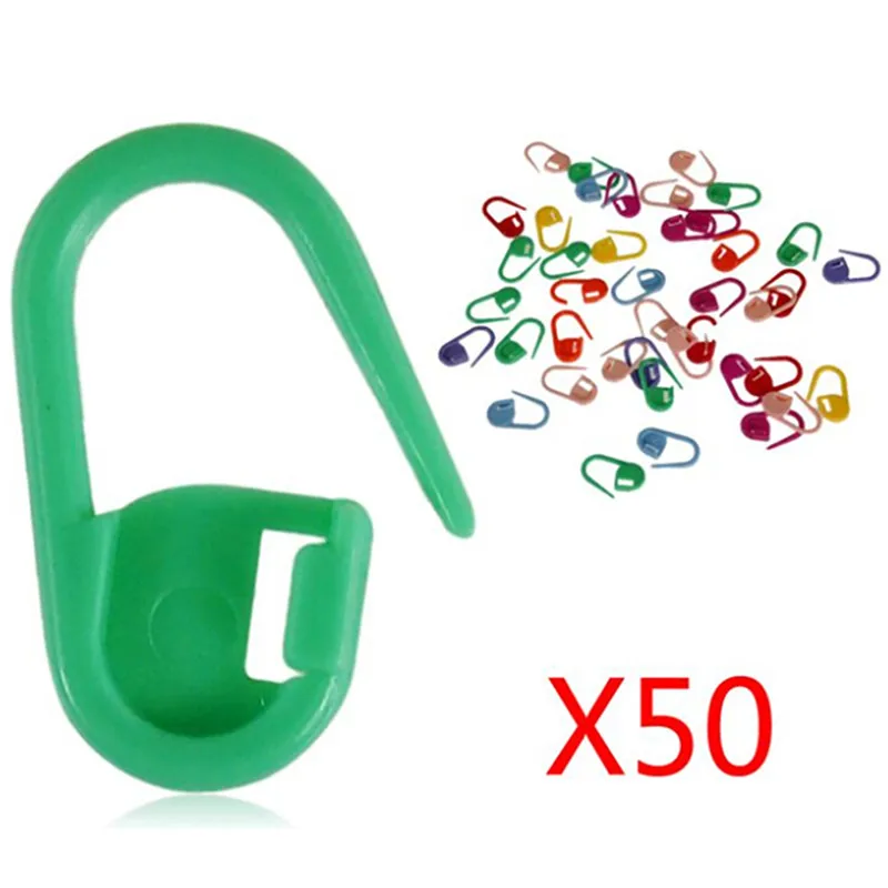 

50 Pcs/Set Knitting Crochet Locking Stitch Needle Clip Markers Holder Tool Plastic