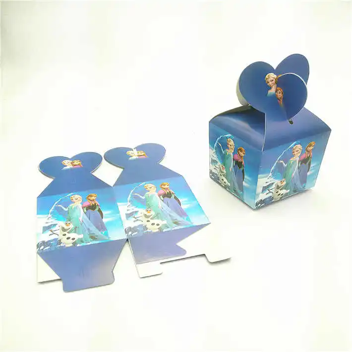 

6pcs/lot cartoon princess anna/elsa candy gift souviner favor box kids birthday party decorations frozen snow queen themed