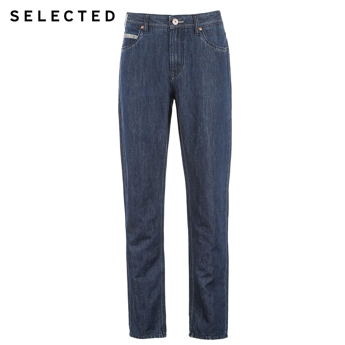 SELECTED Men s Spring Cotton and Linen Straight Fit Regular Fit Washed Jeans C 419132545 5
