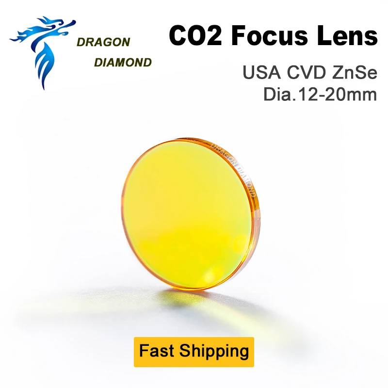 Best USA CVD ZnSe CO2 Laser Lens 12mm 15mm 18mm 19.05mm 20mm Dia 38.1 127mm 1.5 5inch Focus Length mirrors For CO2 Laser Machine