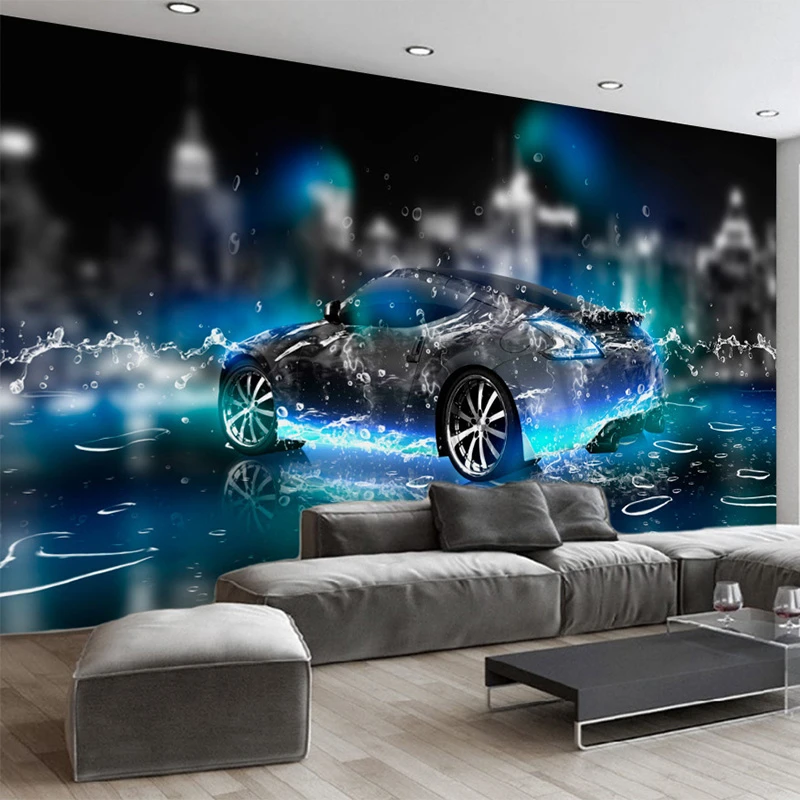Kustom 3d Wallpaper Modern Keren Sport Car Photo Mural Dinding Kamar Anak Kamar Tidur Dinding Kertas Anak Kartun 3d Lukisan Dinding Dekorasi Wallpaper Aliexpress