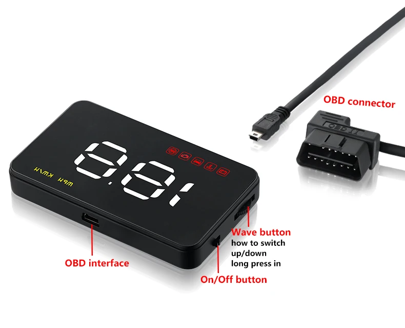 3,5 ''автомобильный HUD Дисплей OBD2 II EUOBD система Предупреждение о превышении скорости проектор лобовое стекло авто электронная сигнализация напряжения