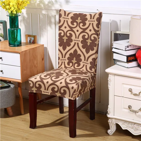 Hyha Floral Letter Dining Chair Cover Spandex Elastic Anti-dirty Slipcovers Protector Stretch Removable Hotel Kitchen Seat Case - Цвет: 7