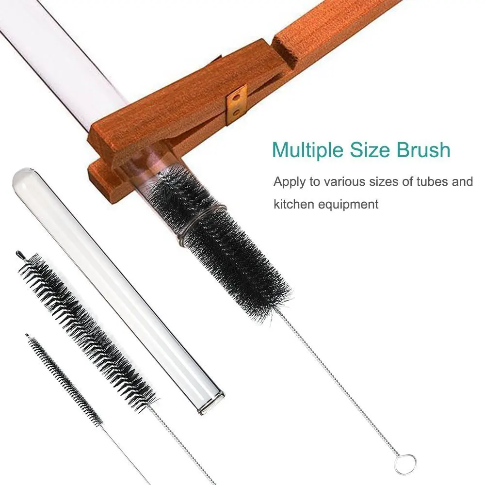 

10PCS/Pack Metal Nylon Bottle Brushes Clean Tools Brush Cleaner For Narrow Neck Bottles Cups With Hook Drinking Straws Glasses