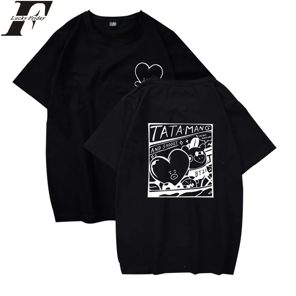 

BF LUCKYFRIDAYF 2019 Kpop V LOVE YOURSELF Short T-shirt Women/Men Bangtan Boy Tee Shirt Fans Korean Kpop Tops TShirt Streetwear