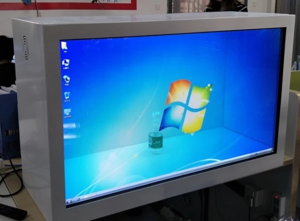  Shopping mall touch interactive LCD Transparent Digital Advertising Kiosk with PC computer built in