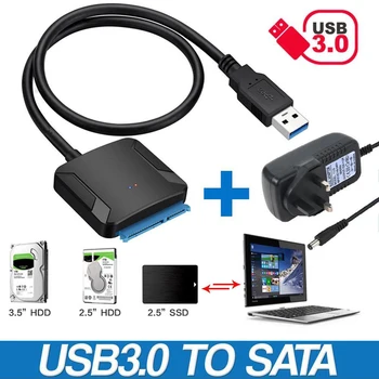 

SATA to USB 3.0 2.5/3.5 inch HDD SSD Hard Drive Disk Converter Cable Adapter UK Plug