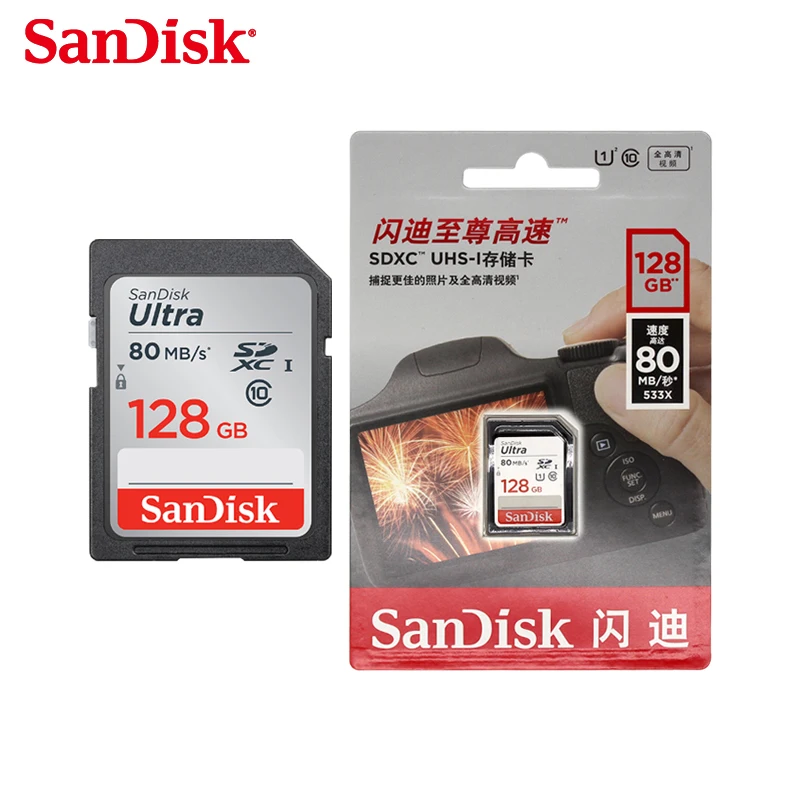 Высокая скорость Sandisk SD card Class10 16 ГБ 32 ГБ 64 ГБ 128 ГБ 80 МБ/с. TF карта карты памяти flash реальная емкость стик для камеры