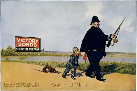 

Help to Catch Huns History Fun WWI WW1 Propaganda Poster Vintage Retro Canvas DIY Wall Stickers Home Posters Art Bar Decor