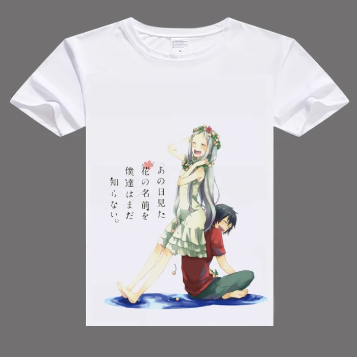 

New Style Anime Anohana Tops Tee Unisex Adult Casual Honma Meiko T-shirt Japan Cool Clothes Print Female Harajuku Shirt