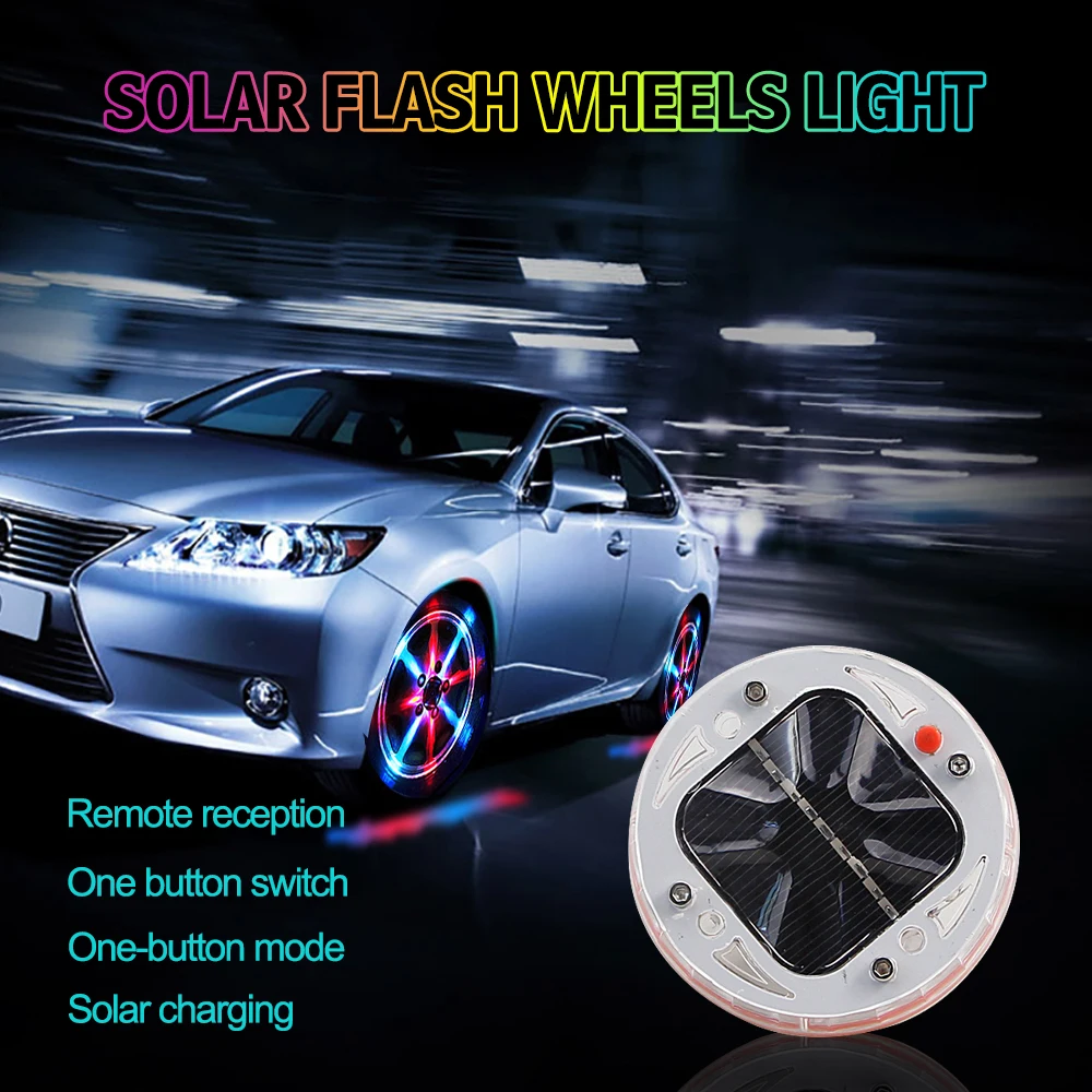 LEADTOPS Универсальная автомобильная лампа RGB Hulb, автомобильная лампа на солнечных батареях, яркий мигающий колесный светильник, лампа для автомобиля CJ