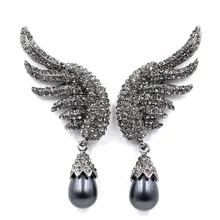 Фирменный дизайн преобладают модные ангельские Симпатичные серьги-гвоздики для женщин Имитация венецианского жемчуга крыла заводская цена