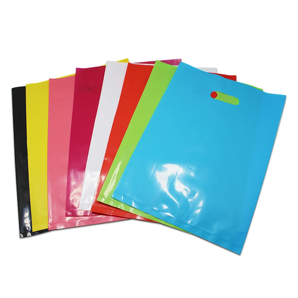 Buy Flat Colorful Plastic Shopping Bag With Handle