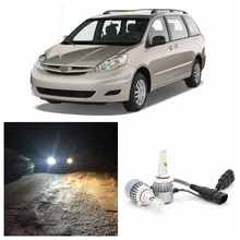 Edis светильник высокой мощности 72 Вт 7600лм COB светодиодный налобный светильник комплект белый автомобильный Светильник лампы ближнего света для 2004-2010 Toyota Sienna налобный фонарь