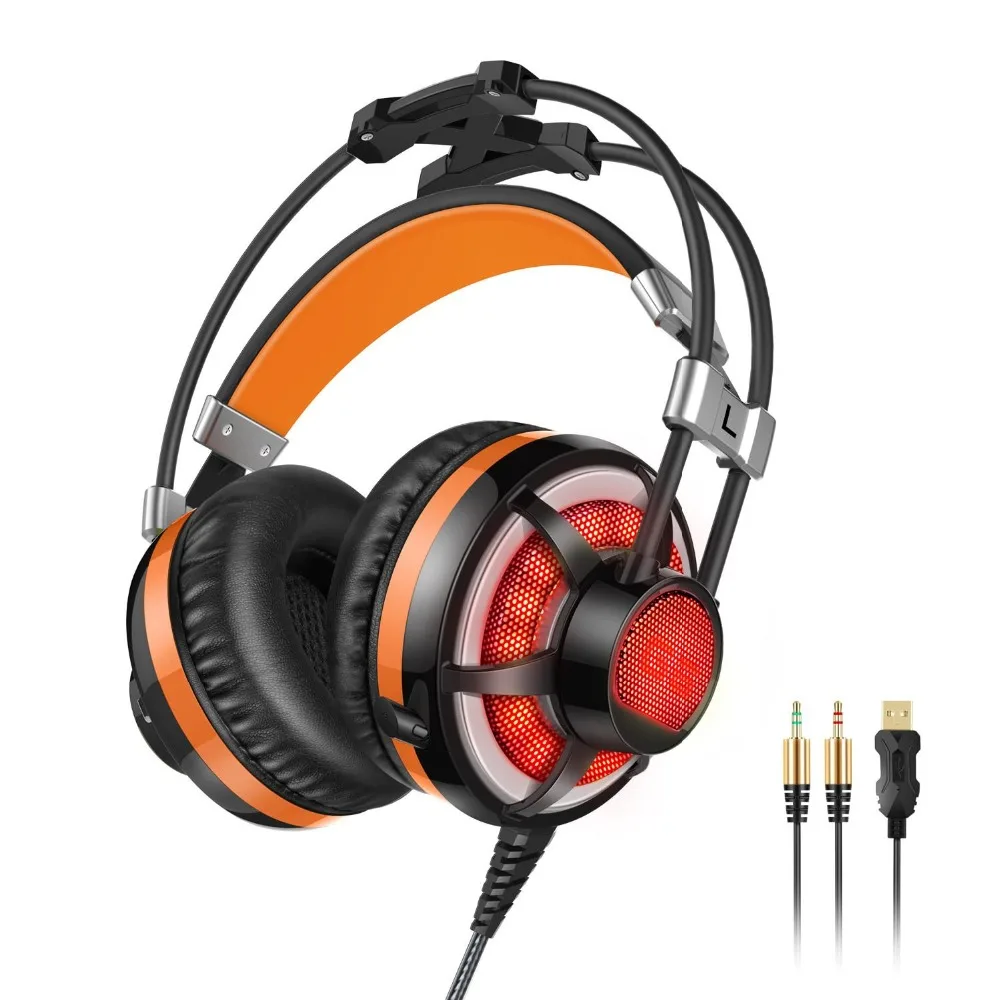 

Professional G6 game headphones with microphone gaming headset 3.5mm stereo auriculares glowing LED Light USB for PC Computer