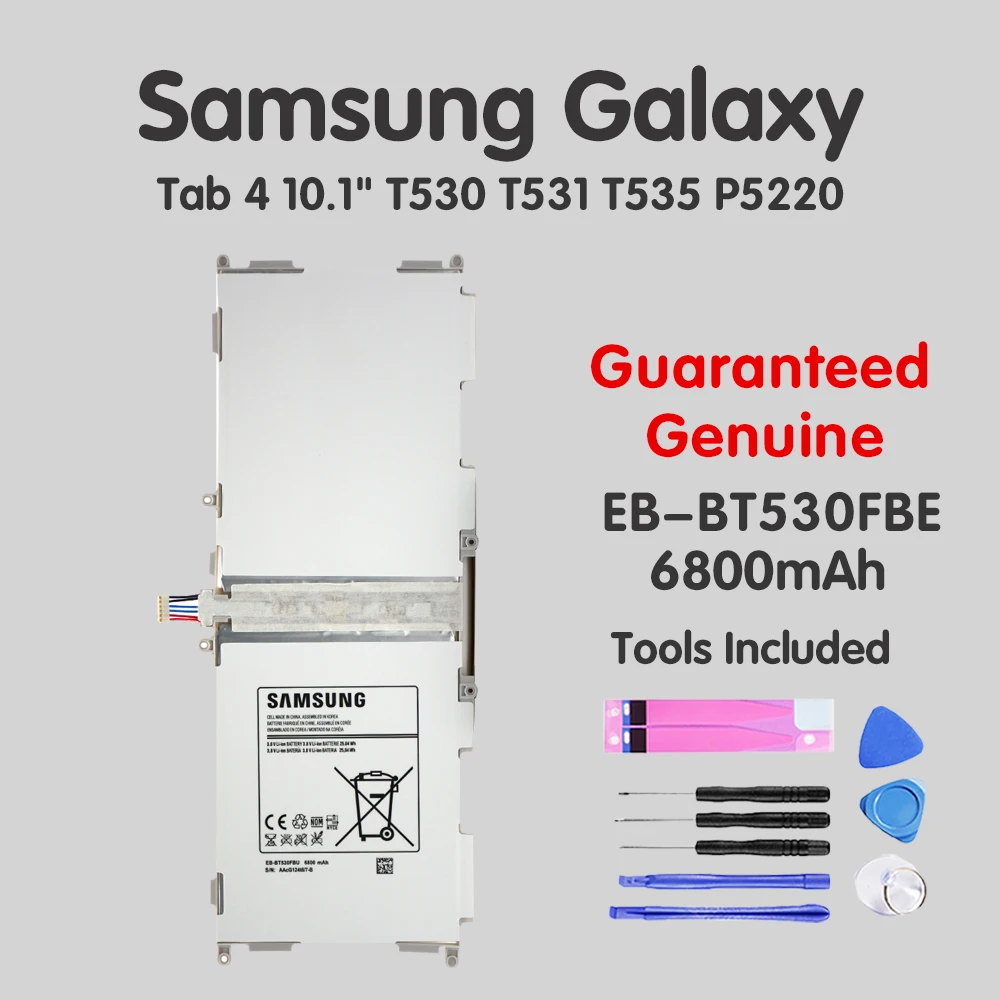 Аккумулятор планшетных ПК для samsung GALAXY Tab 4 T530 EB-BT530FBC EB-BT530FBE SM-T531 SM-T533 SM-T535 T535 SM-T537 6800 мА/ч, Akku