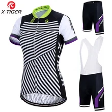 X-Tiger Pro женский велосипедный комплект велосипедная рубашка полиэстеровый велосипедный комплект одежды летняя УФ велосипедная одежда быстросохнущая велосипедная футболка