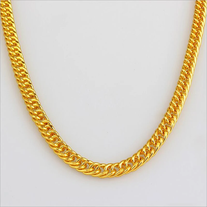 Classic Silver Golden Chain Necklaces Hip Hop Chain For Men Gold Metal