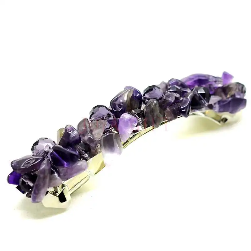 Natural Stone Hairpin Amethyst Rock Crystal Tiger eye Handmade Woven Hair Wear & Hearwear Jewelry & Headwear for girls & Women