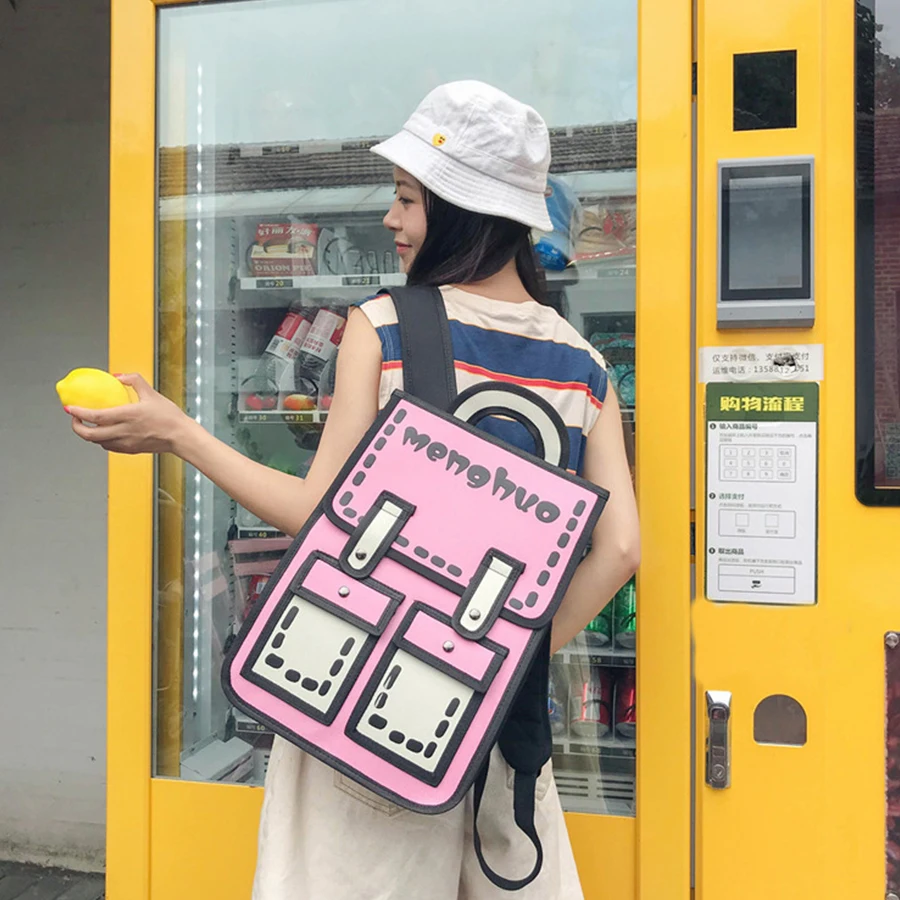 

Harajuku Panelled Women's Backpack Cute Large Capacity School Bag for Teenager Girls Designer Knapsack Travel Bags Summer 2019