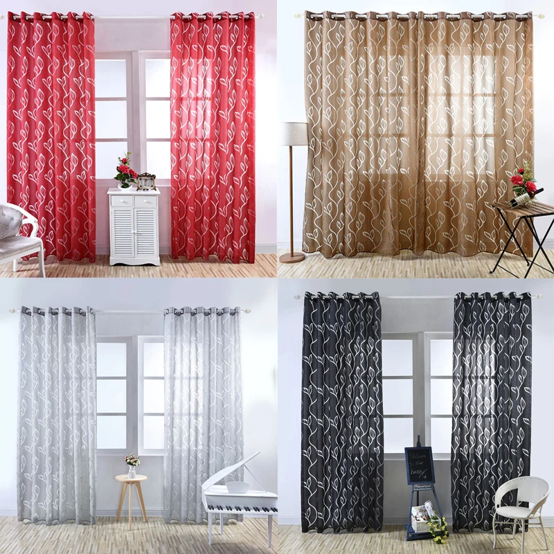 

Window Curtain Window Screening Polyester Tulle Curtain Ornament Elegant 5 Color Beauty Shading