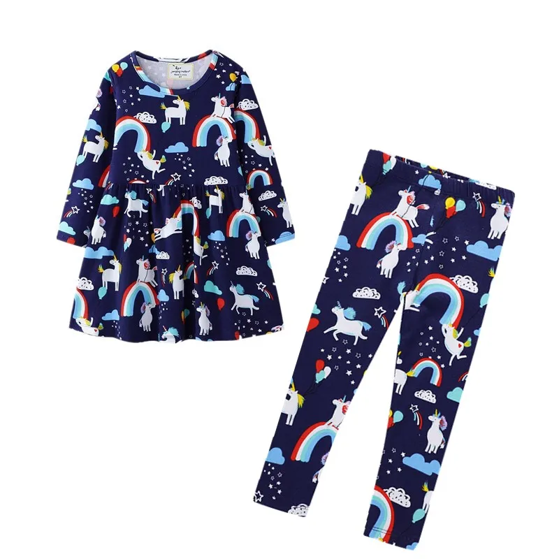 

Unicorn Printed Girls Clothes Sets Unicorn Girls Clothes Set Kids Baby Girls Cartoon Clothes Set Long Sleeve Dress