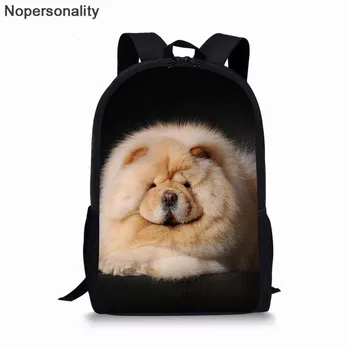 

Nopersonality Kawaii School Backpack for Girls Chow Chow Dog Print Kids Backpack Primary School Student Funny Book Bags knapsack