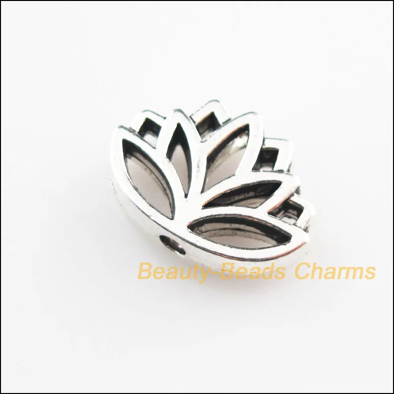

8 New Flower Lotus Charms Tibetan Silver Tone Spacer Beads 11x16mm