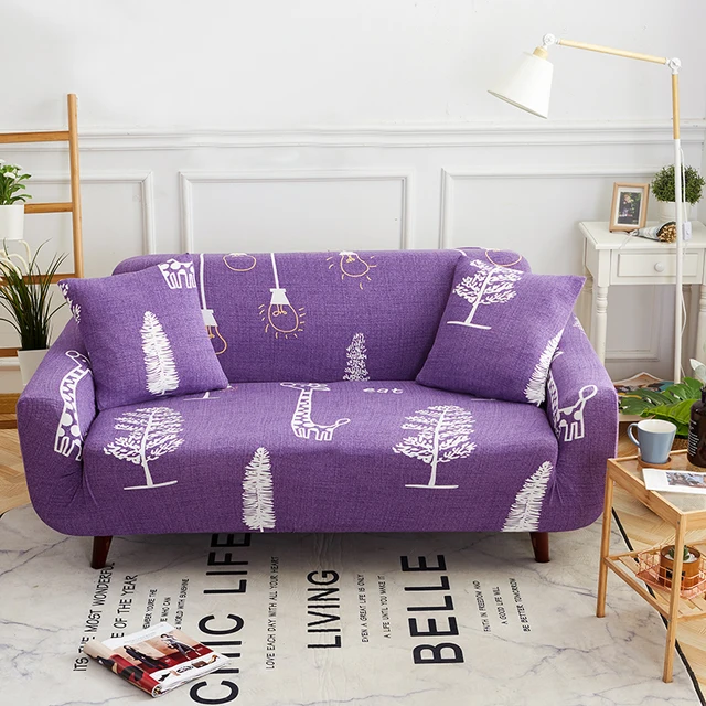Romantic Purple Universal Stretch Sofa Covers Elastic Couch/Corner Sofa