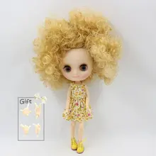 Обнаженная фабрика Middie Blyth кукла серии No. QE330 золотые вьющиеся волосы матовое лицо подходит для изменения игрушки Neo BJD