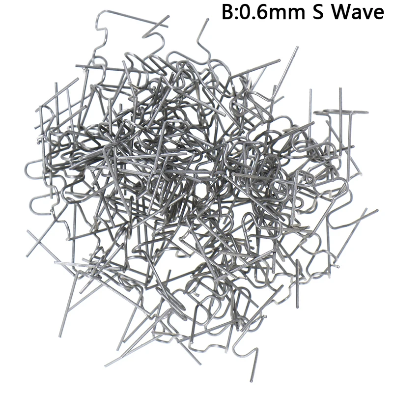 100 шт./компл. Универсальный Precut 0,6 мм-0,8 мм горячая волна плоские скобы для пластиковый степлер ремонт сварщика инструмент для ремонта оптом