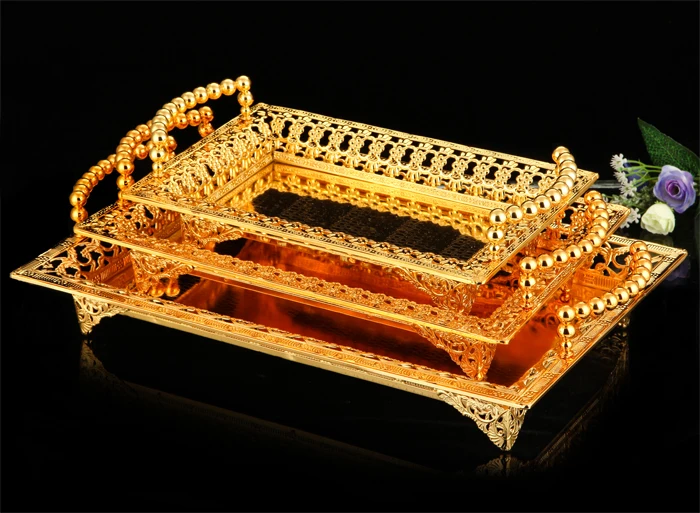 Luxury Serving Trays gold siliver  (5)