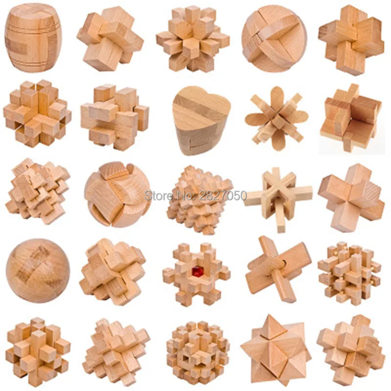 

Design IQ Brain Teaser Wooden toys 3D Building Blocks toy Kong Ming Lock Interlocking toys for children