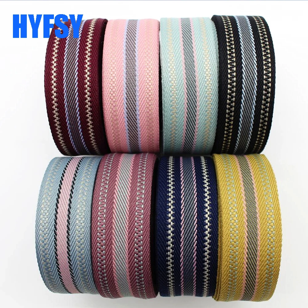 

New 1 '25mm wide stripe twill ribbon double-sided 10 yard DIY handmade material box bag with headdress bow gift package