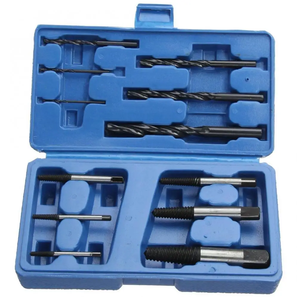 Conjunto de Ferramentas Broca + 6pcs Parafuso Quebrado Extrator Removedor Fácil Remover Torção Broca Espiral Acessórios 6 Pçs