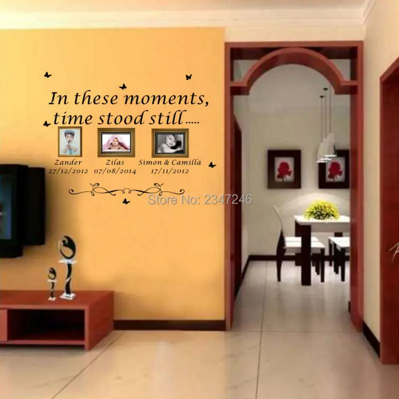 الأسرة الأطفال الاسم مشخصنة اسم الجدار ملصق اقتباس الحائط الديكورات في هذه اللحظات أسماء مواعيد جدار مائي ل منزل دافئ