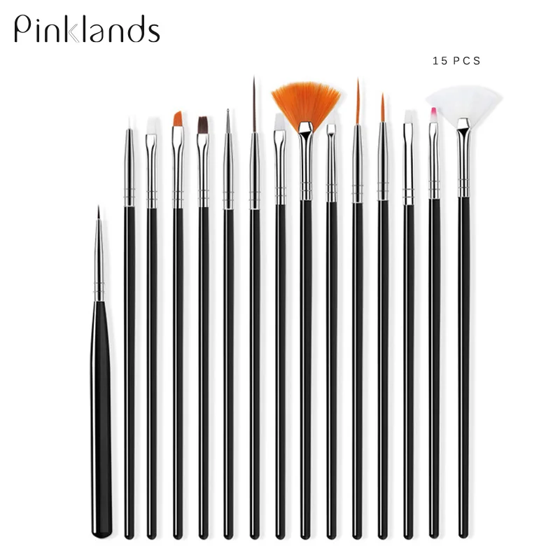 

15Pcs/set Nail Brush For Manicure Gel Brush For Nail Art Pen Brush For Gradient For Gel Nail Polish UV Gel Painting Drawing