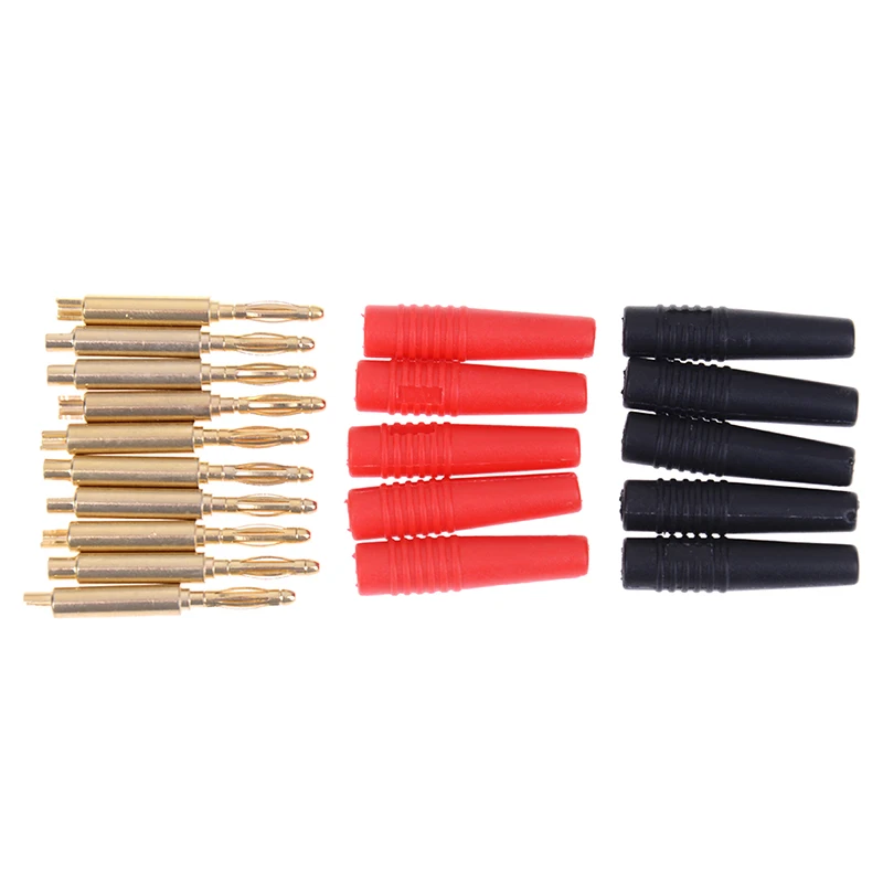 

10pcs/lot 2mm Gold Plated Wilding Banana Plug Audio Speaker Amplifier Cable Wire Power Screw Jack Connector Adapter