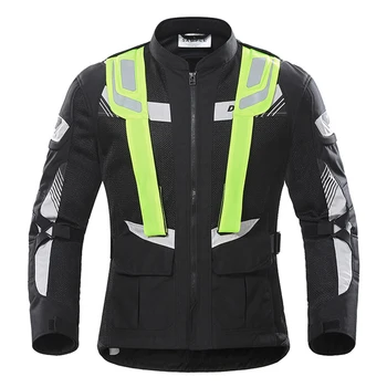 

Summer Motorcycle Jacket DUHAN Cordura Fabric Men Racing Mesh Jacket 3M Breathable Motocross Clothes Rally Travelling