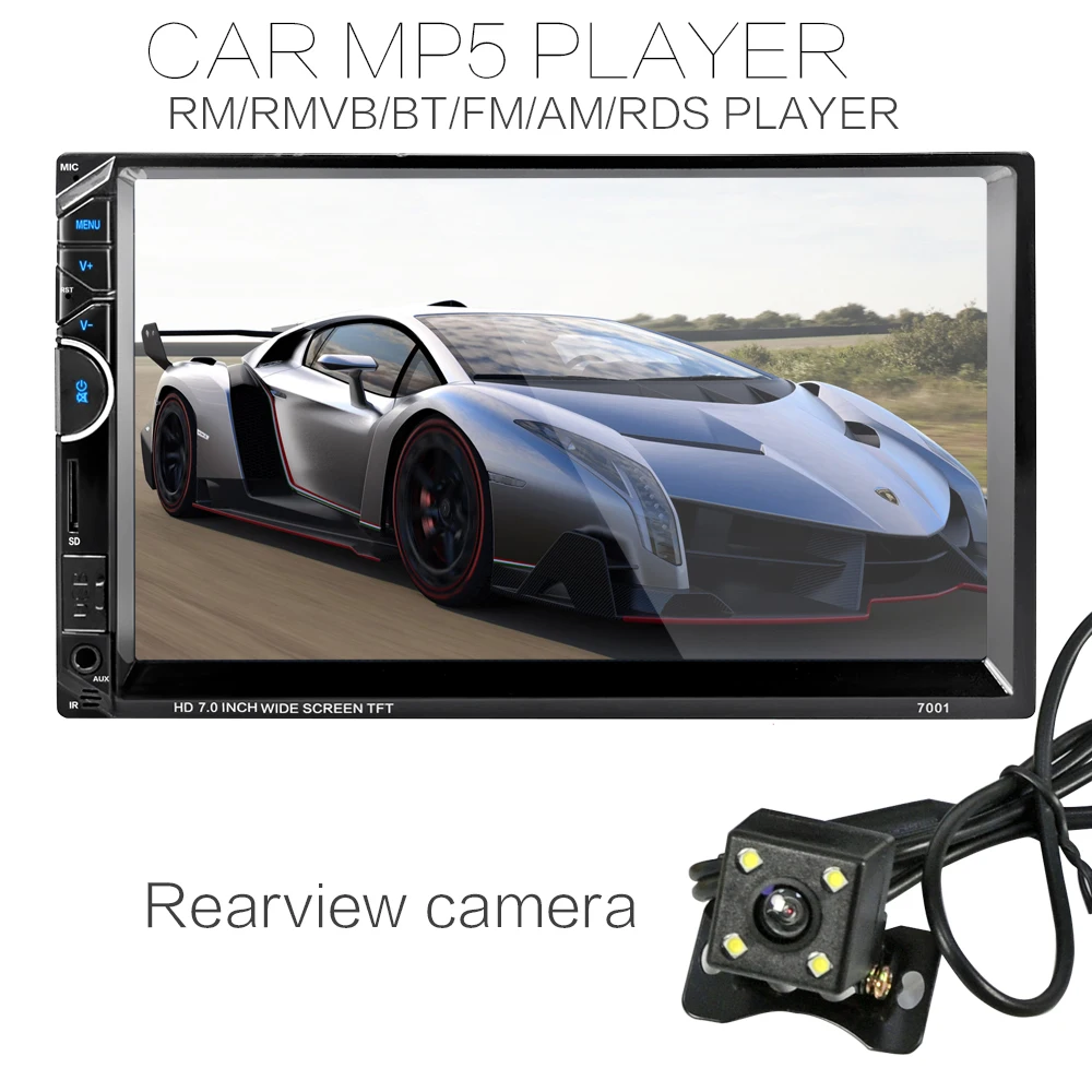 imágenes para De alta Potencia de 7 ''2Din HD Radio de Coche Reproductor MP5 Táctil En El Tablero FM Estéreo Bluetooth pantalla HD Cámara de Visión Trasera Del Coche + Inalámbrico remoto imágenes para De alta Potencia de 7 ''2Din HD Radio de Coche Reproductor MP5 Táctil En El Tablero FM Estéreo Bluetooth pantalla HD Cámara de Visión Trasera Del Coche + Inalámbrico remoto