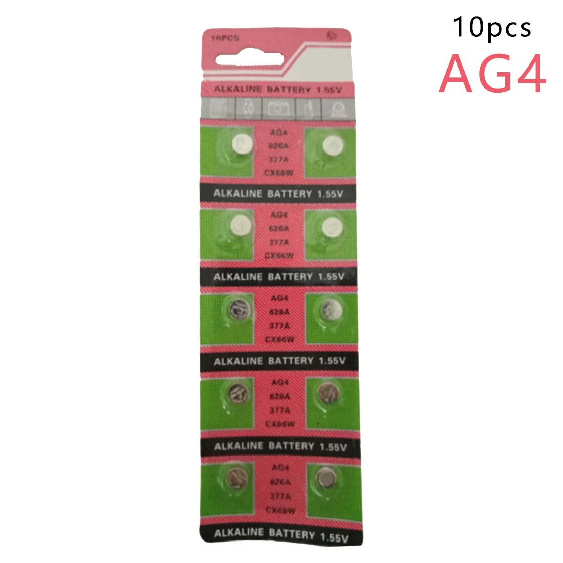 

High Quality Wholesale 10PCS/lot =1cards AG4 377A 377 LR626 SR626SW SR66 LR66 button cell Watch Coin Battery