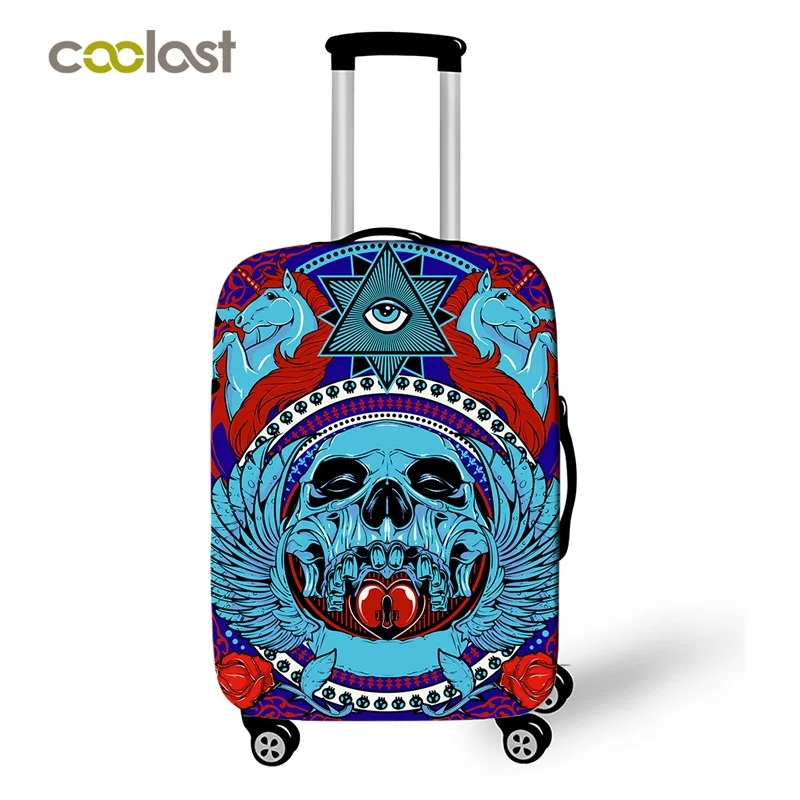Крутой чехол для чемодана с черепом, пыленепроницаемый защитный чехол для чемодана с черепом, защита для путешествий, аксессуары - Цвет: APXT KL09