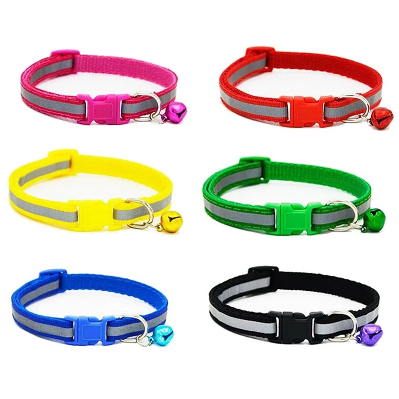

Nylon Reflective Pet Dog Collar For Small Dogs Cat Puppy Necklace With Bell For Chihuahua Necklace Pet Products For Animals