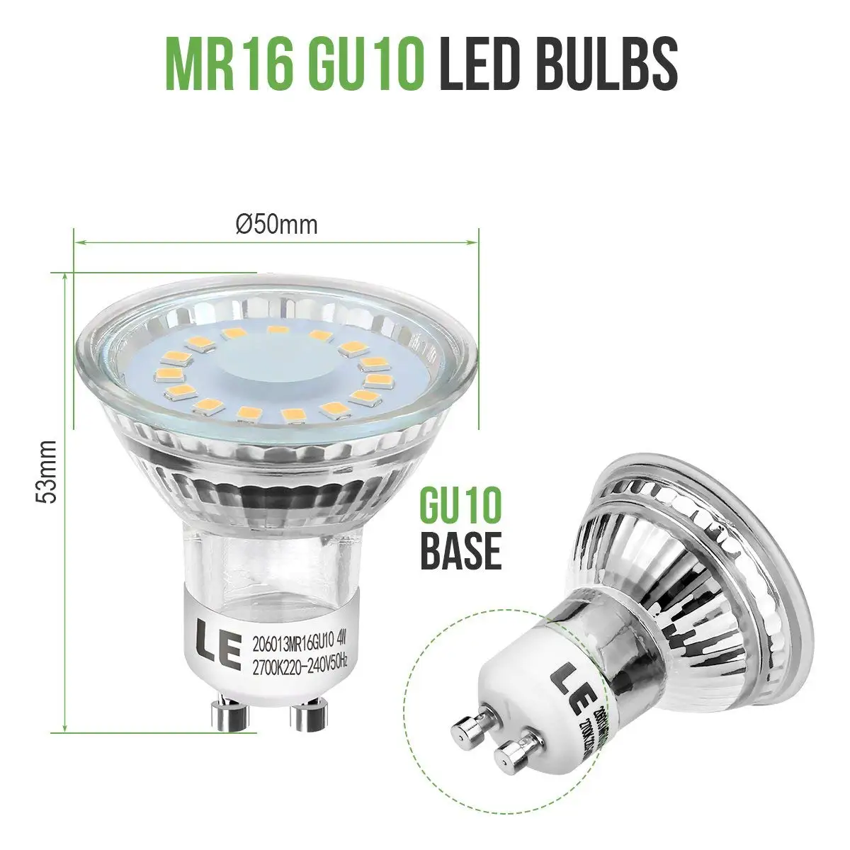 GU10 светодиодный светильник лампы 40/50/60 Вт эквивалент 3/4/5 Вт 250/350/450lm белый 2700K 120 Угол луча [Класс энергопотребления A+]-6 шт. в упаковке