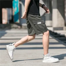 Модные хлопковые шорты мужские с карманами летние прямые шорты хип-хоп до колена Короткие Hombre