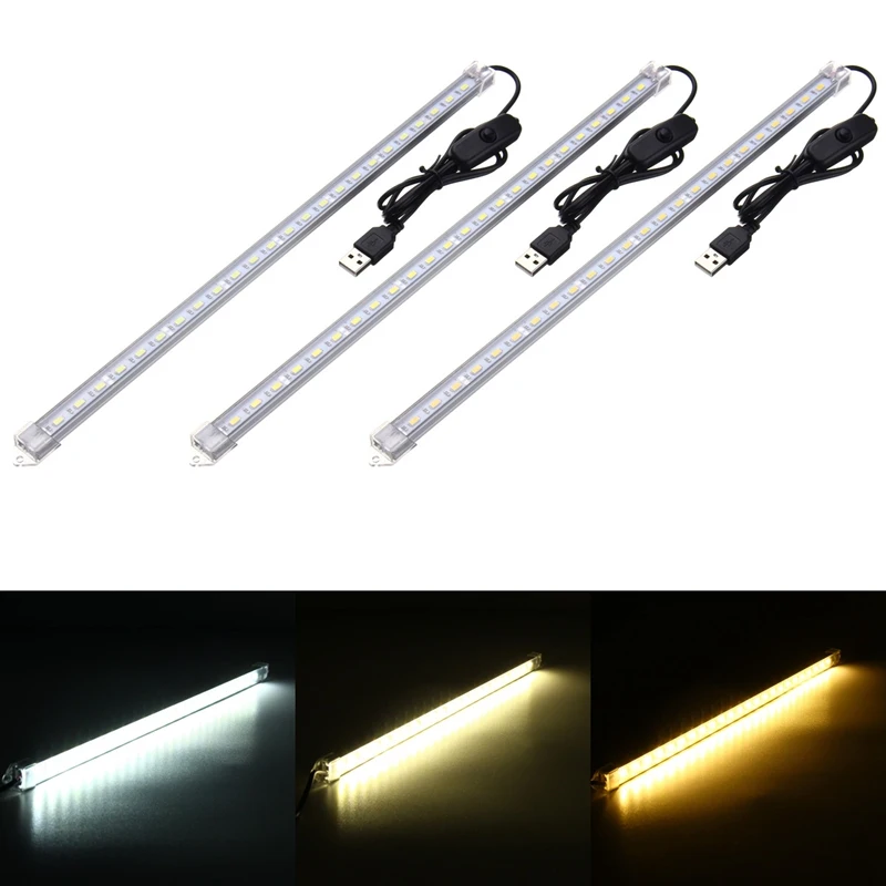 Светодиодная полоса 35 см 7 вт 24 SMD 5630 с питанием от USB 5 в постоянного тока жесткая
