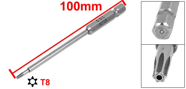 UXCELL Hot Sale 1/4" Hex Shank 100mm Long T6 T7 T8 T9 T10 T15 T25 T30 Magnetic Torx Security Screwdriver Bit - Image 4