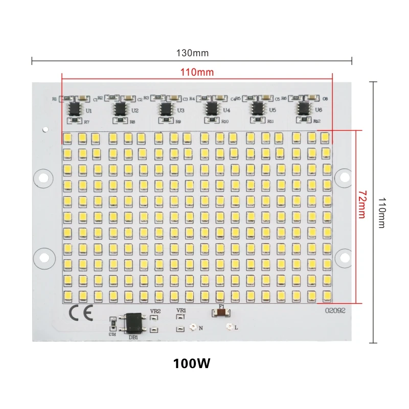 10W 20W 30W 50W 100W светодиодный чип SMD 2835 потолочные светильник бусины AC 220 V-240 V Светодиодный прожектор светильник "сделай сам" для приготовления пищи на воздухе светильник ing точечный светильник - Испускаемый цвет: 100W